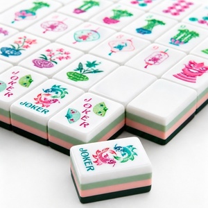 Mahjong américain Green Diamond en acrylique imprimé à l'intérieur, mini mahjong roulé à la main, transfrontalier Europe - Product Image 3