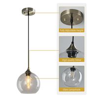 TSINYELustre de style industriel restaurant nordique moderne minimaliste chambre lampe de chevet bar lustre en verre haricot magique