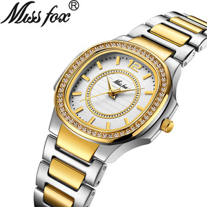 Nuevo Reloj de Mujer de Moda Casual con Diamantes, Reloj de Cuarzo Dorado Resistente al Agua - Product Image 4