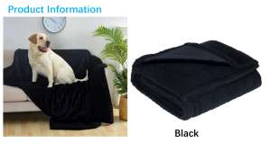 ผ้าสักหลาดขนแกะหนาสำหรับสัตว์เลี้ยงสีดำหรูหราผ้าสักหลาดขนแกะอบอุ่นกันน้ำ - Product Image 3