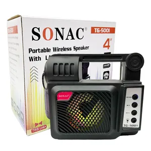 SONAC speaker mini TG-5001guangdong, baterai dengan lampu multimedia subwoofer untuk pc komputer Afrika