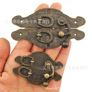 Serrure de meuble en alliage de zinc, sans clé, design traditionnel, pour placard de rangement, boucle de poignée durable - Product Image 1