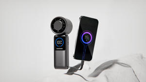 Ventilateur portable pliable <span class=keywords><strong>3</strong></span>-en-1 de 8000 mAh, multifonctionnel avec 5 vitesses de vent, ventilateur de poche pratique pour l'extérieur avec batterie externe - Product Image 2