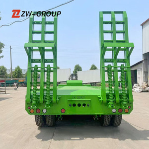 3 essieux 60 tonnes 100 tonnes chargeuse hydraulique extensible Lowboy Lowbed lit bas camion semi-remorque à vendre - Product Image 2