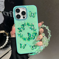 Étui de protection brillant à motif papillon pour femmes pour Infinix Zero 40/Hot 60i/50i/60 50 Pro Plus/Smart 10+ avec chaîne Pochette pour téléphone