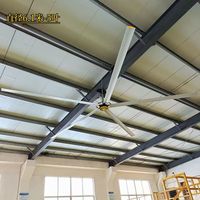 Ventilateur de plafond industriel HVLS de 6,1 m (20 pieds) avec débit d'air élevé de 720 000 m³/h, 5 pales, moteur PMSM, ventilateur à économie d'énergie pour le refroidissement de grands entrepôts