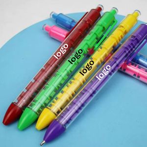Bolígrafo laberinto multifuncional de plástico personalizado con botón pulsador, juego educativo para niños y bolígrafo promocional publicitario. - Product Image 1