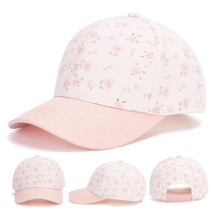 Fabricante Moda 6 Panel Floral Algodón Niños Rosa Gorra de béisbol Gorras deportivas BSCI Certificado Unisex Protección solar al aire libre - Product Image 2