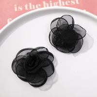 Pince à cheveux rose à bords bruts de 4,7 cm, style délicat, en maille tissée à la main, DIY, accessoire de cheveux sportif toutes saisons, embellissement pour boucles d'oreilles et vêtements