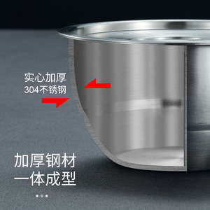 Thickened 304 Stainless Steel Steaming Bowl Single Layer Lidded All Steel Drop Resistant Soup Bowl Egg <b>Steamer</b> - Product Image 1
