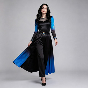 Star's Edge Descendants Of The Stars – tenue de cosplay, robe en satin dégradé bleu et noir, Costume d'halloween - Product Image 1