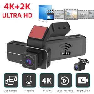 Dash <span class=keywords><strong>Cam</strong></span> 4K a Doppio Canale con Visione Notturna, Set Anteriore e Posteriore, Telecamera HD per Auto con Batterie per <span class=keywords><strong>24</strong></span> Ore di Funzionamento - Product Image 2