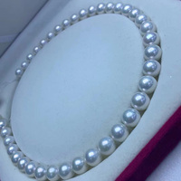 Forte brillance minuscule défaut 9-11mm blanc rond Edison String Pearl