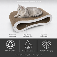Griffoir pour chat en carton écologique, forme vague, lit pour chat moderne, griffoir pour animaux de compagnie pour chats d'intérieur, vente en gros OEM ODM