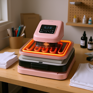 Vevor Heat Press Machine 15 X 15 Inch Digital Display Automatic T-Shirt Press For Sublimation Transfer <b>Pink</b> - Product Image 2