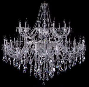 Lustre à grande bougie en cristal personnalisé de luxe avec LED pour hall d'hôtel de salle de mariage traditionnel européen personnalisé - Product Image 5