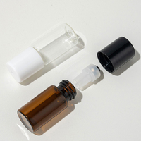 Flacons à bille transparents ambrés 1ml 2ml 3ml 5ml – Mini flacons en verre roll-on pour parfums et huiles essentielles avec bouchon en plastique