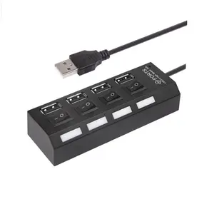 Doonjiey heißer verkauf high speed usb 2.0 4 ports hub mit on off schalter USB SPLITTER Für laptop computer usb hub