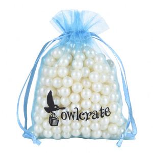 Sac cadeau en organza transparent imprimé par transfert avec logo personnalisé 15x10cm, avec poignée de fermeture et couleur personnalisée - Product Image 4