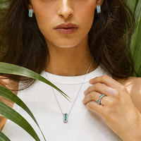 Bijoux SA en argent 925, collier, bague, boucles d'oreilles, pavé de CZ, plaqué or blanc, pour femmes, cadeau de fête, vente en gros