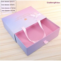 Schubladenbox mit Farbverlauf, Kleine Frische Valentinstag-Geschenkbox, Rechteckiger Karton mit Bandgriff, Großhandel