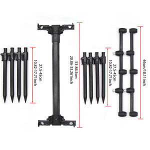 JSFUN-Soporte retráctil ajustable para caña de pescar de carpa, soporte de <span class=keywords><strong>3</strong></span> cabezales, soporte de aluminio para caña de pescar en Lagos - Product Image 3