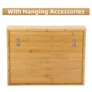 Boîte de présentation de cravates en bambou naturel, support mural avec éclairage LED pour placard et armoire - Product Image 3