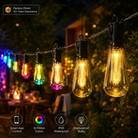 Guirnaldas de Luces LED RGBIC para Exteriores, Personalizables, con Bombillas Resistentes a los Golpes y Control por Aplicación, para Proyectos de Patio al por Mayor