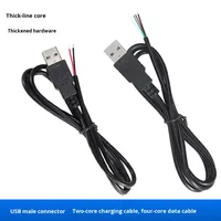 Cable Pigtail Industrial de 5V 2A USB 2.0 Macho de 2 Pines y 4 Pines con Cable Desnudo Trenzado para Reparación y Reemplazo de Fuentes de Alimentación DIY