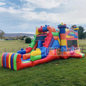 Khối xây dựng Inflatable Bouncer thương mại Inflatable thư bị trả lại nhà Combo Mặt Trăng Đi Bộ lâu đài bouncy với trượt cho trẻ em - Product Image 3