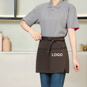 Half Waist <b>Apron</b> Short Waterproof Oil Proof Waiter <b>Kitchen</b> Chef Restaurant Service Uniform Bulk Custom LOGO Workwear - Product Image 1