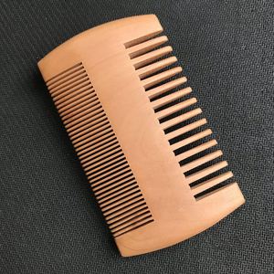 Peine de madera antiestático de dientes finos y anchos para hombre, de madera natural, para el cuidado de la barba y el cabello - Product Image 1