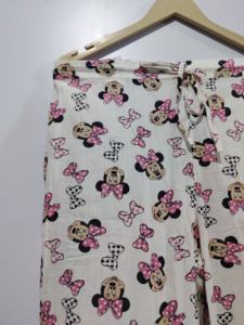Pyjama en coton fait à la main pour femmes, taille élastique imprimée, bande réglable, poche recto verso, confortable, été XL - Product Image 3