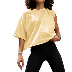 Camiseta Corta Moderna para Mujer, Corte Holgado, Estilo Casual, para Uso Diario, con Marca Personalizada para Colección de Boutique - Product Image 1