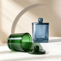 Conteneur de bougie en gros, pot en verre vide de luxe pour bougies aromatiques et parfumées avec couvercle et boîte personnalisée