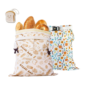 ถุงผ้าฝ้ายออร์แกนิคเคลือบขี้ผึ้งธรรมชาติ XL ใช้ซ้ำได้ สำหรับใส่ขนมปังโฮมเมด พร้อมซิปล็อคเพื่อรักษาความสด - Product Image 1