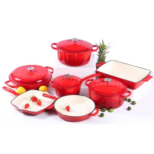 New Design Enamel Casserole Cast Iron Cookware Sets Non Stick Cooking Pots And Pans Pots