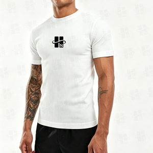 Camiseta Deportiva Personalizada con Estampado a Base de Agua, 180 g/m², Corte Ajustado, para Hombre, Estilo Clásico, Cuello Alto con Raya Vertical - Product Image 4