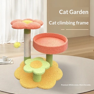 बड़ी बिल्लियों के लिए गर्मी के बाद एकीकृत बिल्ली खरोंच के साथ तीन-परत sial फूल बिल्ली चढ़ाई फ्रेम - Product Image 1