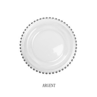 Assiette occidentale de fruits à dessert en verre perlé doré créatif européen vente en gros
