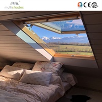 MULTISHADES Premium : Fenêtre de toit automatique rétractable en verre pour une abondante luminosité naturelle dans les salons et chambres sombres