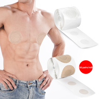 Autocollants de poitrine invisibles pour hommes, vendus en rouleaux, 50 paires par rouleau, cache-tétons jetables en tissu non tissé, couvre-mamelons jetables