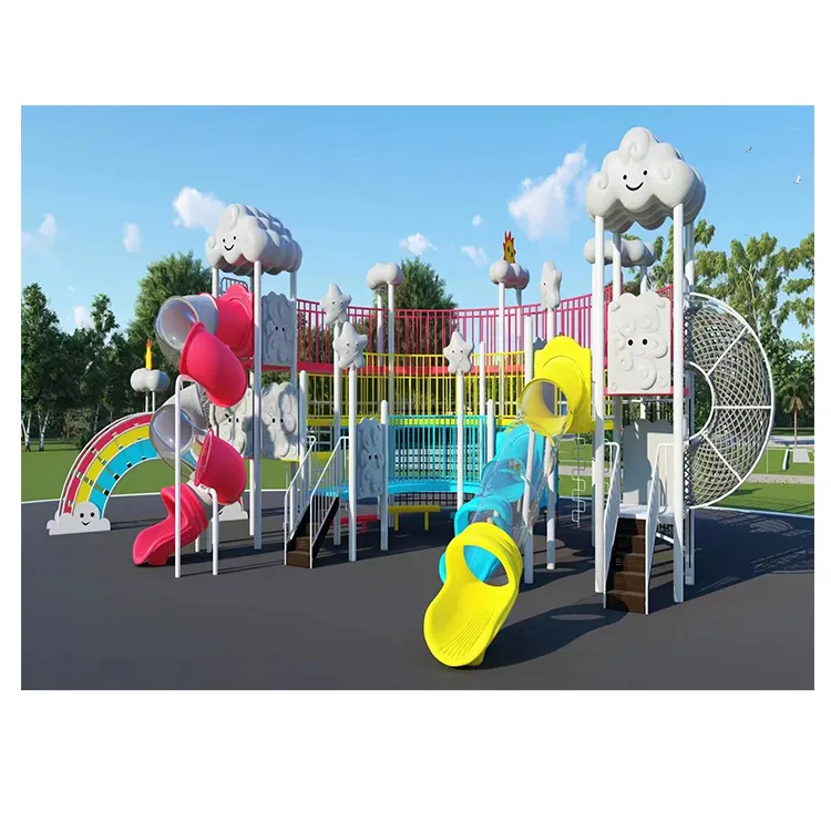 Bettaplay Hot Koop Rainbow Outdoor Speeltuin Kinderen Outdoor Speeltuin Grote Glijbanen Te Koop