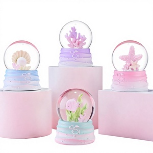 Boule de cristal créative en résine, <span class=keywords><strong>monde</strong></span> sous-marin lumineux, petits poissons et coquillages, cadeau pour enfants, petite veilleuse de dessin animé - Product Image 1