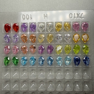 Pierres de zircon cubique HQ GEMS, forme <span class=keywords><strong>poire</strong></span> glacée, 3x5mm à 12x16mm, couleurs mélangées, pierres synthétiques CZ de Wuzhou - Product Image 2