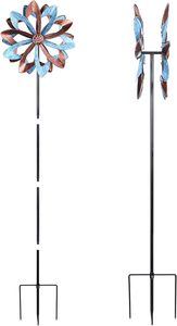 Máy kéo Cờ gió Spinner Harlequin trẻ em Ohm cỏ kim loại cối xay gió cho sân ngoài trời với Stakes ổn định trang trí sân vườn - Product Image 5