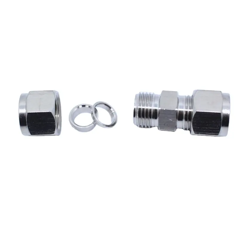 Compression Fittings Stainless Steel Double Ferrule Tube Straight Union Pipe Fitting