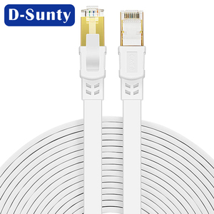 สายอีเธอร์เน็ต D-sunty Cat8 แบบแบน 30awg ความเร็วสูง 40Gbps 2000Mhz Cat 8 ทองแดงเปลือย RJ45 สีขาว สายแพทช์คอร์ดสำหรับคอมพิวเตอร์ - Product Image 6