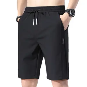 Summer polyester stock thin drawstring five-cent casual beach wear pants men's sports shorts