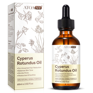 Venta al por mayor de etiqueta privada, 60ml, hidratante, reduce los poros, reduce el crecimiento del vello no deseado, aceite Cyperus Rotundus para depilación de la piel - Product Image 1
